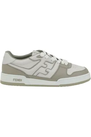 Fendi Schoenen, Heren, Wit, 43 EU, Geperforeerde leren sneakers met merkdetails