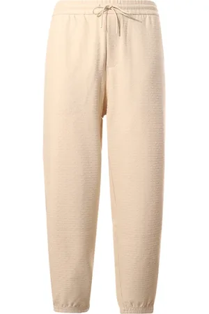 Emporio Armani Broeken, Heren, , S, Katoen, Elastische Taille Broek Ecru