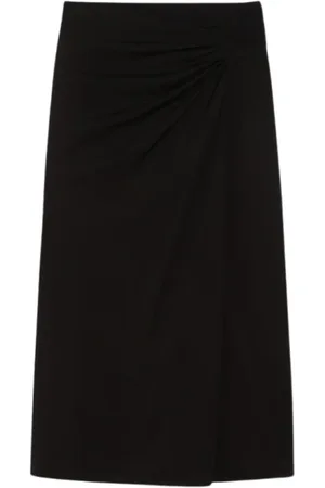 Max Mara Rokken, Dames, Zwart, XS, Jersey lounguette met drapering, zwart