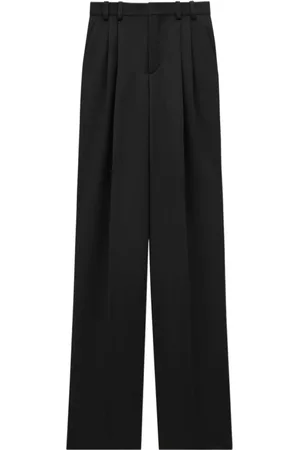 Saint Laurent Broeken, Dames, Zwart, M, Satijn, Losvallende satijnen broek