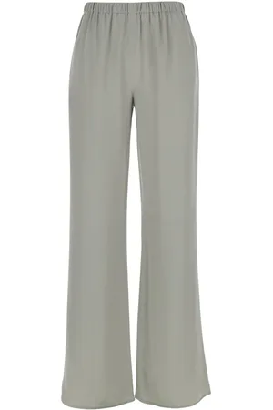 ANTONELLI Broeken, Dames, Grijs, XS, Zijdeblend Wijde Pijp Groene Broek