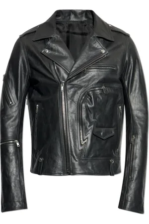 Rick Owens Jassen, Heren, Zwart, XL, Leer, Leren jas Bauhaus Stooges