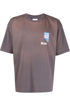 Rhude Tops, Heren, Grijs, 2Xl, Katoen, O2 Off-Road Print T-shirt