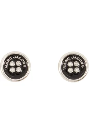 Marc Jacobs Accessoires, Dames, Grijs, ONE Size, Messing Knoop Stud Oorbellen