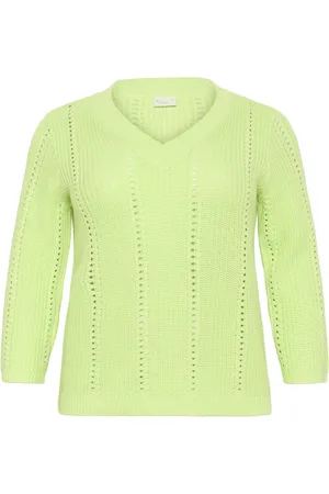 Kaffe Truien, Dames, Groen, L, Groene Trui met Korte Mouwen