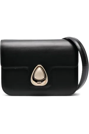 A.P.C. Tassen, Dames, Zwart, ONE Size, Leer, Demi Lune Mini Schoudertas
