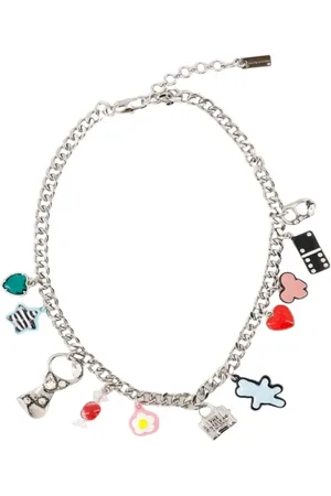 Marc Jacobs Accessoires, Dames, Grijs, ONE Size, Charm Ketting - Metaal - Zilver