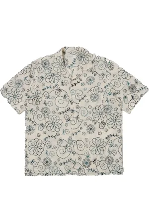 Universal Works Overhemden, Heren, , L, Katoen, Ecru Camp Shirt