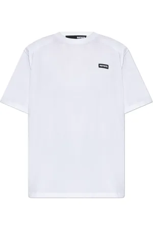 ROTATE Tops, Dames, Wit, L, Katoen, T-shirt met Afneembare Schoudervullingen