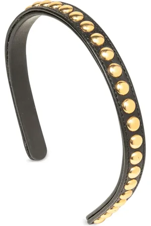 Jennifer Behr Accessoires, Dames, Zwart, ONE Size, Zwart Lamsvacht Goudkleurige Stud Haaraccessoire