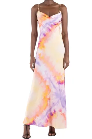 Paco rabanne Kleedjes, Dames, Veelkleurig, S, Polyester, Oranje Tie-Dye Jurk
