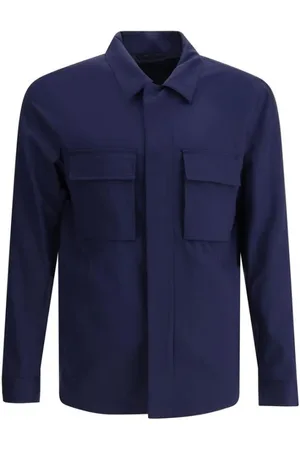 Kiton Jassen, Heren, Blauw, L, Overhemdjasje met kraag