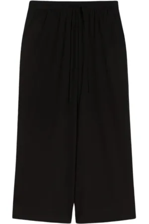 Max Mara Broeken, Dames, Zwart, XL, Zwarte Geknipte Jersey Broek Vigile Stijl