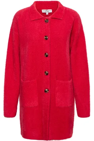 &Co Woman Truien, Dames, Rood, S, Wol, Cardigan Bibian