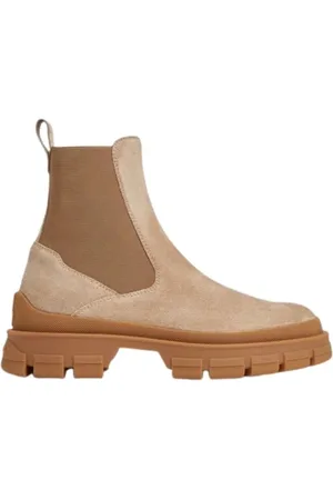 Moncler Schoenen, Dames, , 39 1/2 EU, Suède, Suède Chelsea Boots met Profielzool