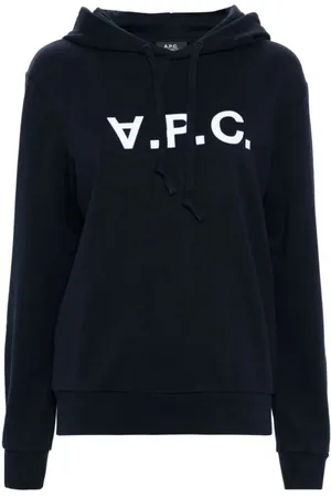 A.P.C. Sweatshirts & Hoodies, Heren, Blauw, XL, Katoen, Marineblauwe katoenen hoodie