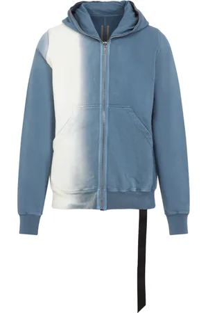 Rick Owens Sweatshirts & Hoodies, Heren, Blauw, L, Katoen, Gimp Zip Hoodie