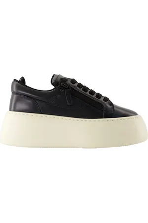 Giuseppe Zanotti Schoenen, Dames, Zwart, 38 EU, Leer, Zwarte leren Maxi Sneakers