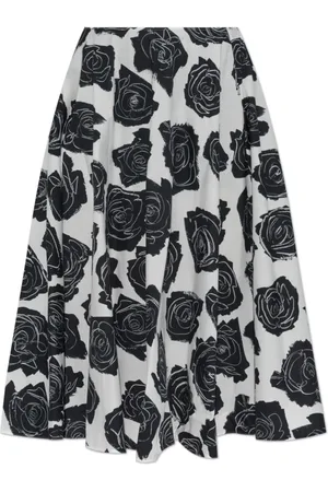 Marni Rokken, Dames, Zwart, 2Xs, Katoen, Rok met bloemenpatroon