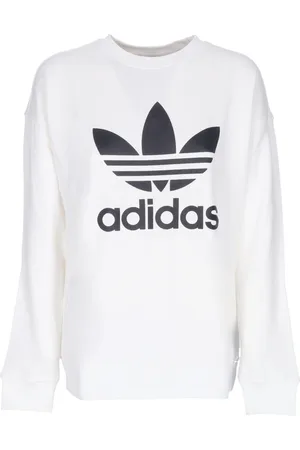 adidas Sweatshirts & Hoodies, Dames, Wit, XL, Katoen, Crewneck Sweatshirt met Trefoil-logo