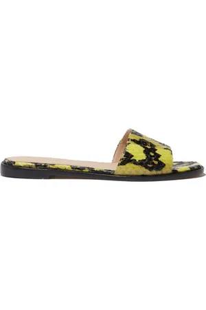 Scarosso Schoenen, Dames, Geel, 38 1/2 EU, Leer, Federica leren slippers