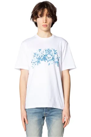 AMIRI Tops, Heren, Wit, S, Katoen, Witte Garden Tee met Gedurfd Grafisch