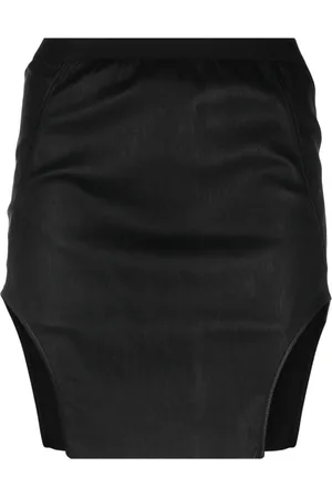 Rick Owens Rokken, Dames, Zwart, M, Leer, Diana Mini Rok
