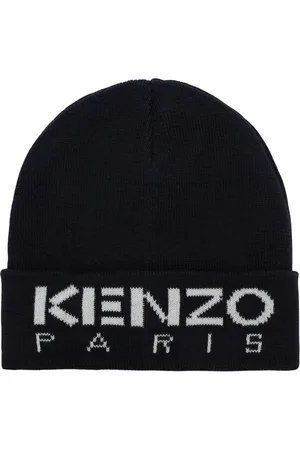 Kenzo Accessoires, unisex, Blauw, M, Katoen, Stijlvolle Beanie Hat