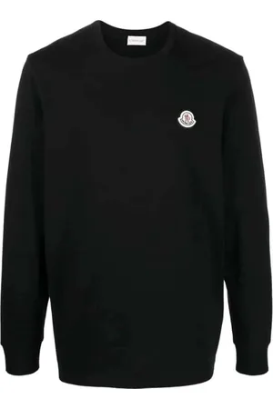 Moncler Sweatshirts & Hoodies, Heren, Zwart, M, Katoen, Katoenen sweatshirt