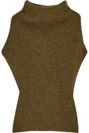 Rick Owens Truien, Dames, Geel, M, Wol, Wollen Top met Kraterdesign