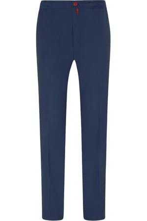 Kiton Broeken, Heren, Blauw, W38, Katoen, Relaxte katoenen broek