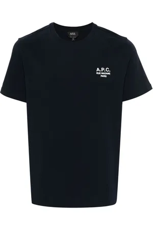 A.P.C. Tops, Heren, Blauw, L, Katoen, Katoenen T-shirt