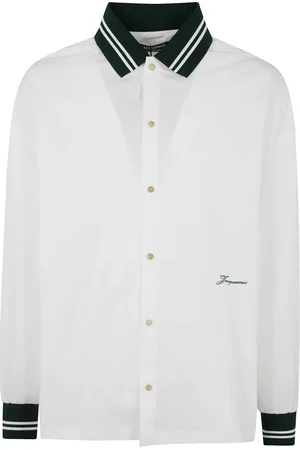 Jacquemus Overhemden, Heren, Wit, M, Baseball Style Shirt