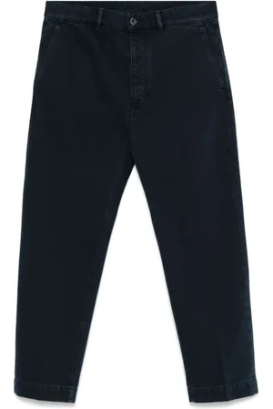 Nine In The Morning Jeans, Heren, Blauw, W32, Blauwe Broek met Voorknoopsluiting