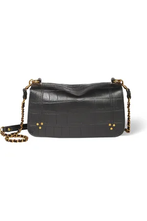 JÉRÔME DREYFUSS Tassen, Dames, Zwart, ONE Size, Zwarte leren schoudertas met ketting