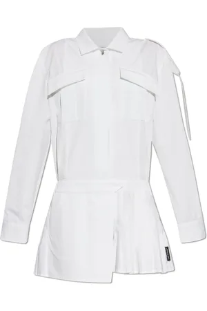 OFF-WHITE Kleedjes, Dames, Wit, S, Katoen, Overhemdjurk