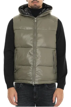 save the duck Jassen, Heren, Groen, XL, Polyester, Gewatteerd Dexter Vest met Capuchon