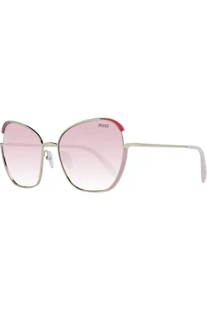 Emilio Pucci Accessoires, Dames, Roze, ONE Size, Gouden Butterfly Zonnebril met Gradiëntlenzen