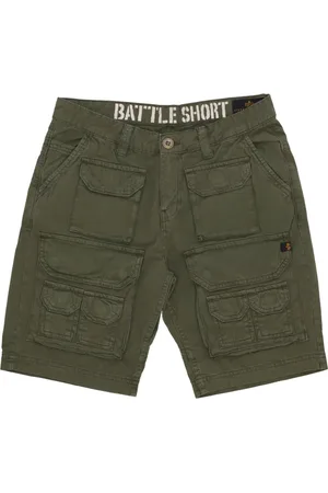 Alpha Industries Korte broeken, Heren, Groen, W30, Katoen, Cargo Pocket Battle Shorts