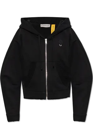 Moncler Sweatshirts & Hoodies, Dames, Zwart, S, Katoen, Hoodie uit de Genius Collectie