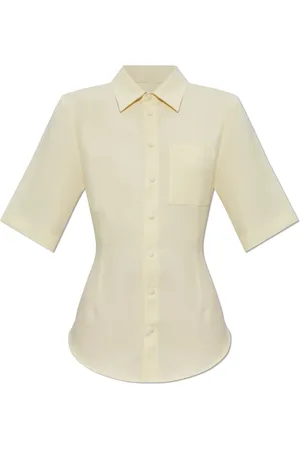 Ami Blouses & Shirts, Dames, Geel, S, Wol, Kortemouwenshirt