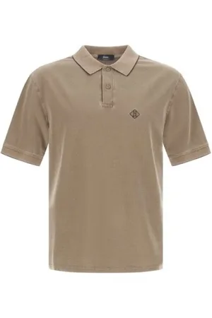 HERNO Tops, Heren, Bruin, XL, Katoen, Piqué Katoenen Polo Shirt met Logo