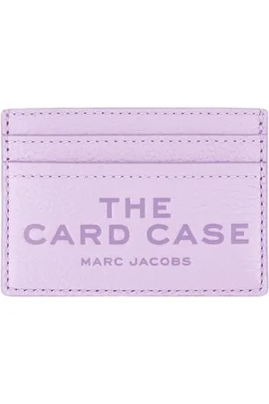 Marc Jacobs Accessoires, Dames, Paars, ONE Size, Leer, Paarse Leren Kaarthouder met Compartimenten