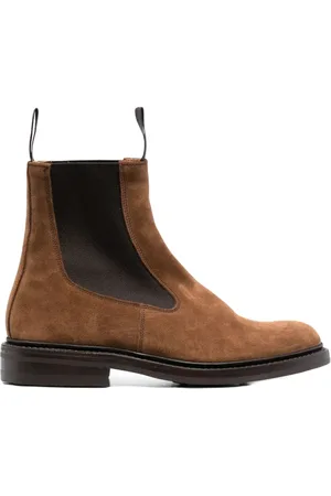 TRICKERS Schoenen, Heren, Bruin, 43 EU, Suède, Bruine Leren Laarzen met Elastiek