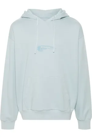 Givenchy Sweatshirts & Hoodies, Heren, Blauw, M, Katoen, Wings Logo Hooded Sweater