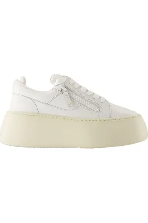 Giuseppe Zanotti Schoenen, Dames, Wit, 40 EU, Leer, Witte leren Maxi Sneakers