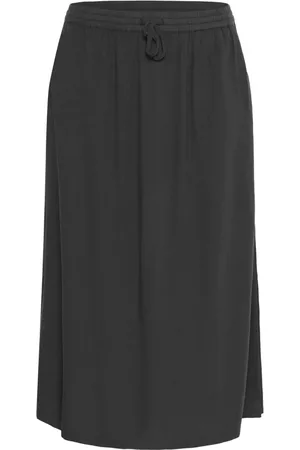 Kaffe Rokken, Dames, Zwart, 3Xl, Zwart Oester Rok met Elastische Taille