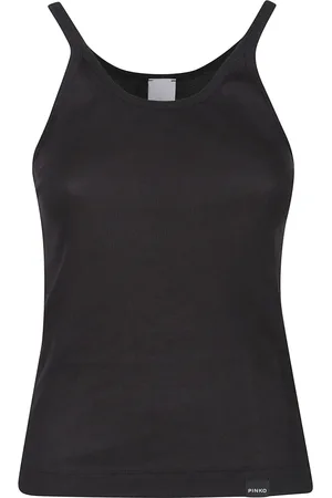 Pinko Tops, Dames, Zwart, M, Tanktop in Somaliland-stijl