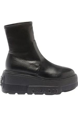 Casadei Schoenen, Dames, Zwart, 40 EU, Leer, Moderne Vegan Stretch Sleehak Laars
