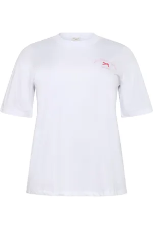Kaffe Tops, Dames, Wit, L, Wit T-shirt met halve mouwen